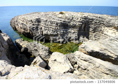 sea and cliffs. A Rocky Area By The Sea istanbul, Turkey sea and cliffs. A Rocky Area By The Sea istanbul, Turkey 137049806