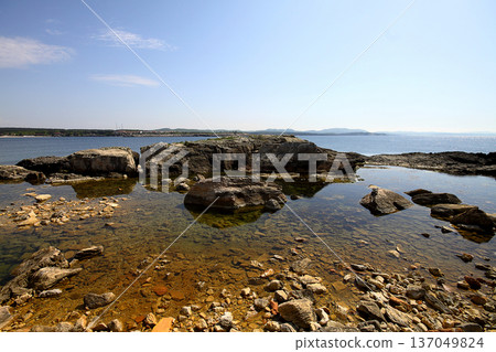 sea and cliffs. A Rocky Area By The Sea istanbul, Turkey 137049824