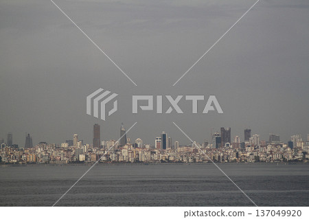 view of istanbul. sea, clouds and city. view of istanbul. sea, clouds and city. 137049920
