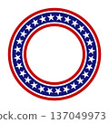 USA flag patriotic round frame with stars for independence day. 137049973