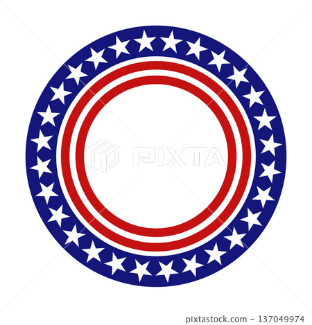 USA flag patriotic round frame with stars for independence day. USA flag patriotic round frame with stars for independence day. 137049974