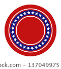 USA flag patriotic round frame with stars for independence day. 137049975