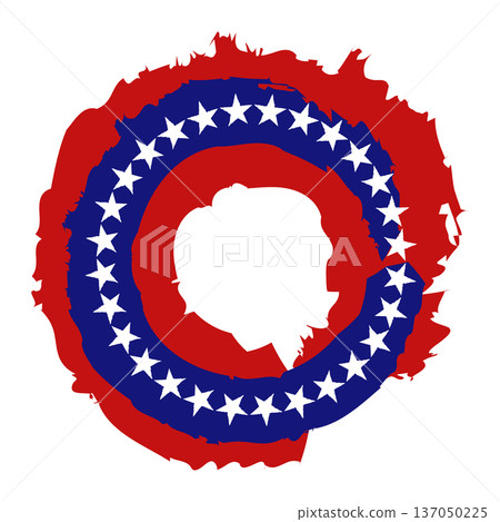 Patriotic grunge frame with stars and paint brush strokes in USA flag colors. Patriotic grunge frame with stars and paint brush strokes in USA flag colors. 137050225