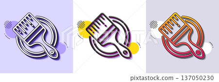 Paint brush line icon. Halftone dotted pattern. Gradient icon with grain shadow. Wall paintbrush sign. Creative drawing art symbol. Line brush icon. Various designs. Vector Paint brush line icon. Halftone dotted pattern. Gradient icon with grain shadow. Wall paintbrush sign. Creative drawing art symbol. Line brush icon. Various designs. Vector 137050230