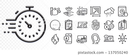 Attached info, Online documentation and Flammable fuel line icons for web app. Glare of light effect. Message icon. Pack of Face biometrics, Ab testing, Vitamin k pictogram icons. Vector 137050240