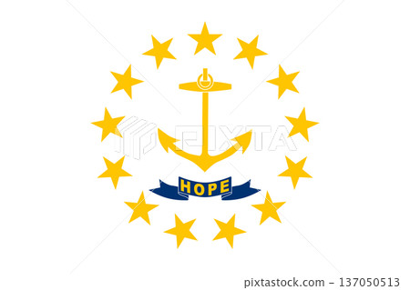Rhode Island state flag 3-2 ratio. Part of The United States of America. Clean design for print, web, or educational use. Vector illustration. Rhode Island state flag 3-2 ratio. Part of The United States of America. Clean design for print, web, or educational use. Vector illustration. 137050513
