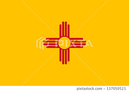 New Mexico state flag 3-2 ratio. Part of The United States of America. Clean design for print, web, or educational use. Vector illustration. New Mexico state flag 3-2 ratio. Part of The United States of America. Clean design for print, web, or educational use. Vector illustration. 137050521