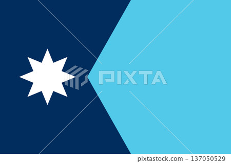 Minnesota state flag 3-2 ratio. Part of The United States of America. Clean design for print, web, or educational use. Vector illustration. 137050529