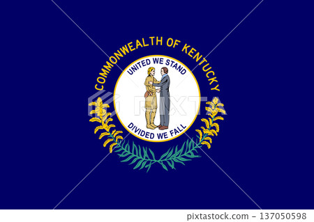 Kentucky state flag 3-2 ratio. Part of The United States of America. Clean design for print, web, or educational use. Vector illustration. 137050598