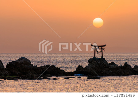 八幡那田宮神社的冬天、木島和日出，大分縣杵築市 137051489