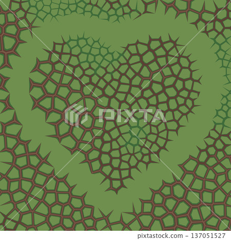 Abstract Heart Shape with Green Cellular Plant Tissue Structure Abstract Heart Shape with Green Cellular Plant Tissue Structure 137051527