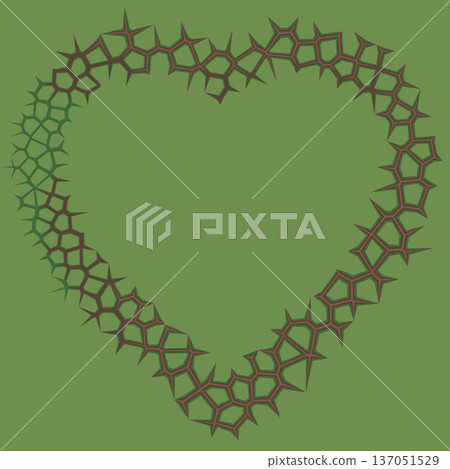 Geometric Green Heart with Brown Voronoi Style Pattern Geometric Green Heart with Brown Voronoi Style Pattern 137051529