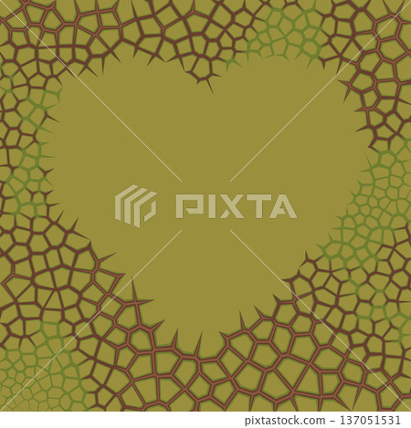 Eco Friendly Heart Concept with Thorns and Foliage Eco Friendly Heart Concept with Thorns and Foliage 137051531