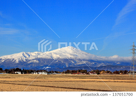 The Shonai Plain and snow-capped mountains in Kisaragi The Shonai Plain and snow-capped mountains in Kisaragi 137051700