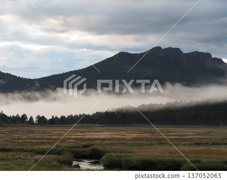 Misty morning mountain scenery 137052065