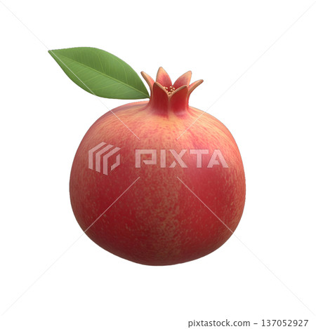 Whole Red Pomegranate 3D Studio Render Whole Red Pomegranate 3D Studio Render 137052927