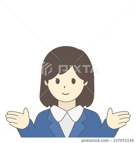 Smiling businesswoman explaining (front illustration) 137053148
