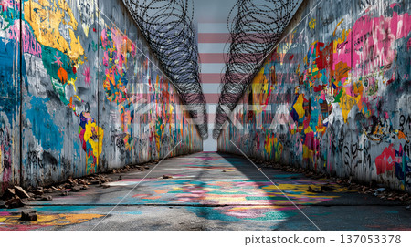 An endless urban space that symbolizes division and freedom 137053378