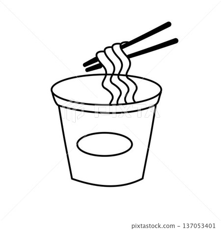 noodles in a cup outline noodles in a cup outline 137053401