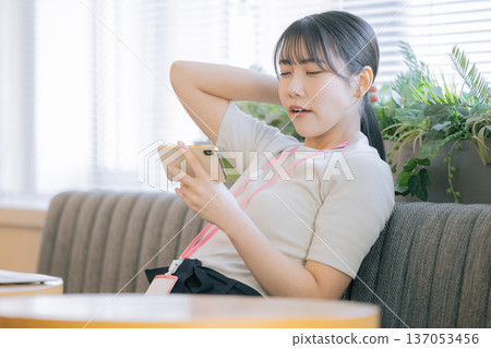 智慧型手機沙發放鬆 137053456