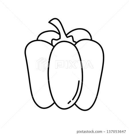a bell pepper outline vegetable a bell pepper outline vegetable 137053647