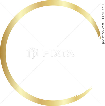 Gold brush. Hand draw circle Gold brush. Hand draw circle 137053741