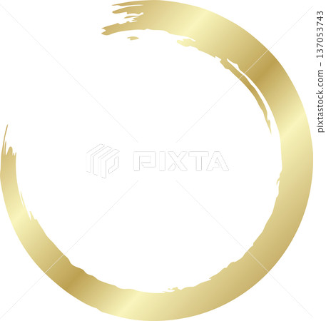 Gold brush. Hand draw circle Gold brush. Hand draw circle 137053743