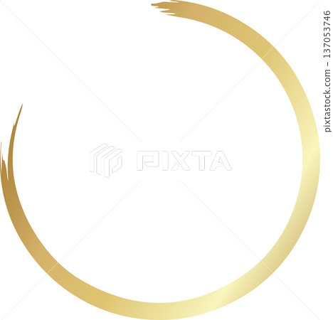 Gold brush. Hand draw circle Gold brush. Hand draw circle 137053746