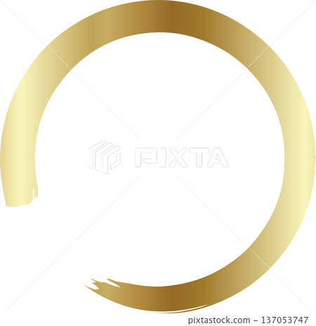 Gold brush. Hand draw circle Gold brush. Hand draw circle 137053747