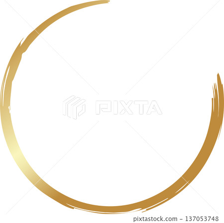 Gold brush. Hand draw circle Gold brush. Hand draw circle 137053748