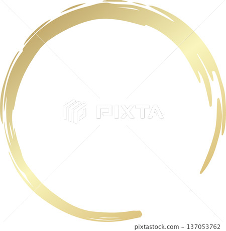 Gold brush. Hand draw circle Gold brush. Hand draw circle 137053762