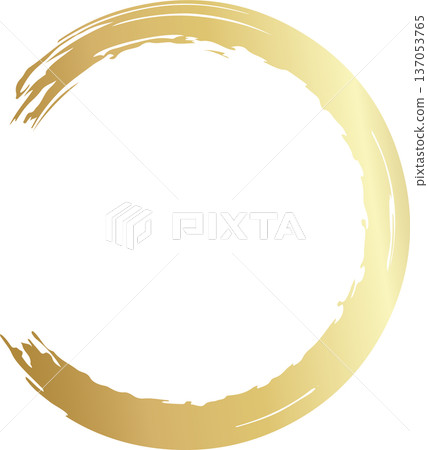Gold brush. Hand draw circle Gold brush. Hand draw circle 137053765