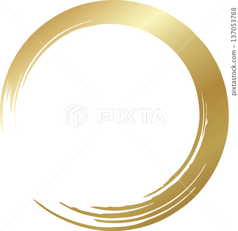 Gold brush. Hand draw circle Gold brush. Hand draw circle 137053768