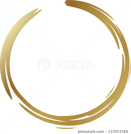 Gold brush. Hand draw circle Gold brush. Hand draw circle 137053769