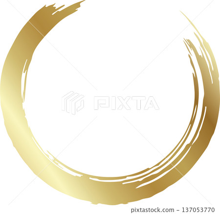 Gold brush. Hand draw circle Gold brush. Hand draw circle 137053770