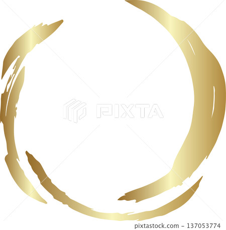 Gold brush. Hand draw circle Gold brush. Hand draw circle 137053774
