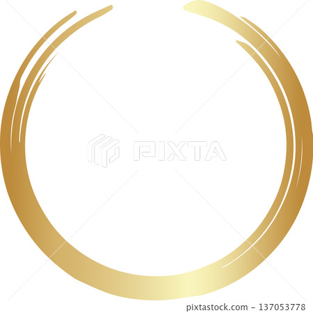 Gold brush. Hand draw circle Gold brush. Hand draw circle 137053778