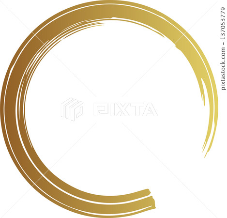 Gold brush. Hand draw circle 137053779