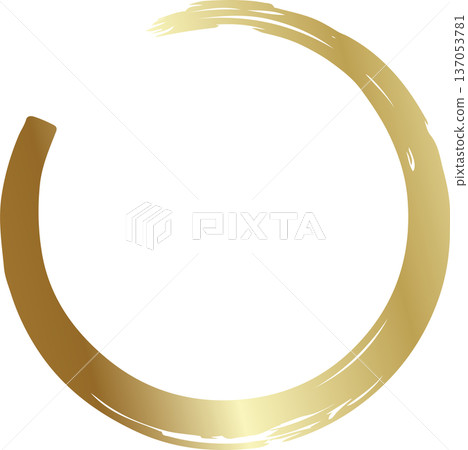 Gold brush. Hand draw circle 137053781