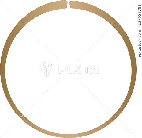Gold brush. Hand draw circle Gold brush. Hand draw circle 137053782