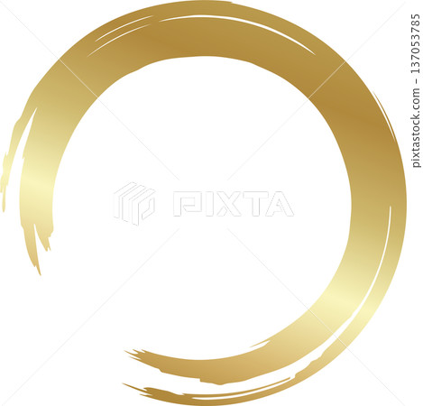 Gold brush. Hand draw circle Gold brush. Hand draw circle 137053785