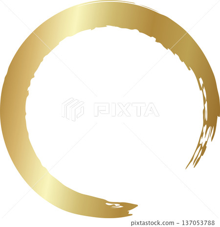 Gold brush. Hand draw circle Gold brush. Hand draw circle 137053788