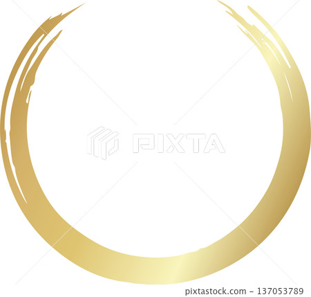 Gold brush. Hand draw circle Gold brush. Hand draw circle 137053789