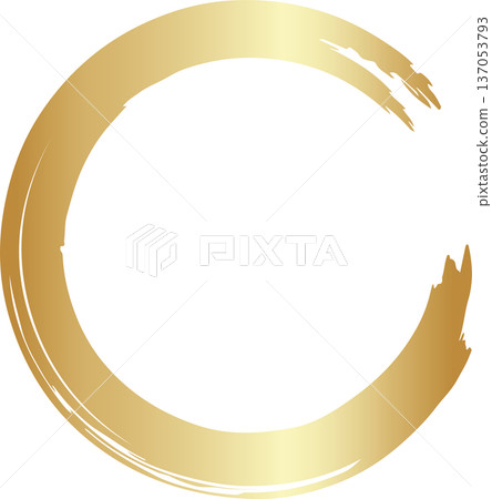Gold brush. Hand draw circle Gold brush. Hand draw circle 137053793