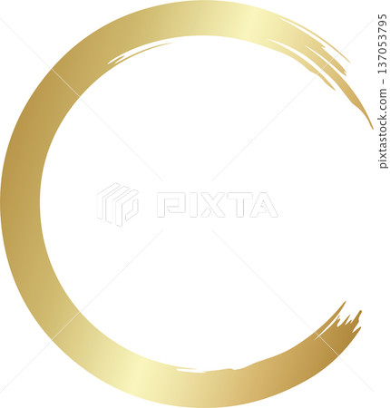 Gold brush. Hand draw circle Gold brush. Hand draw circle 137053795