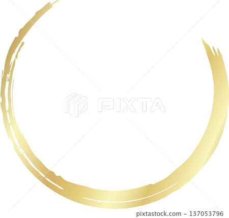 Gold brush. Hand draw circle Gold brush. Hand draw circle 137053796