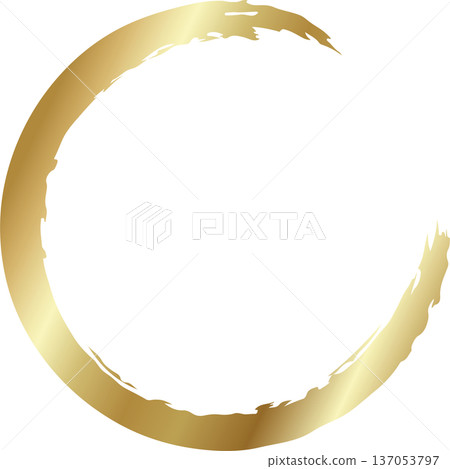 Gold brush. Hand draw circle Gold brush. Hand draw circle 137053797