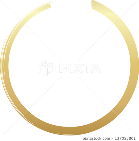 Gold brush. Hand draw circle Gold brush. Hand draw circle 137053801