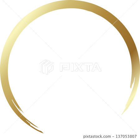 Gold brush. Hand draw circle Gold brush. Hand draw circle 137053807