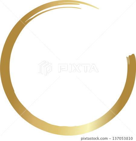 Gold brush. Hand draw circle Gold brush. Hand draw circle 137053810